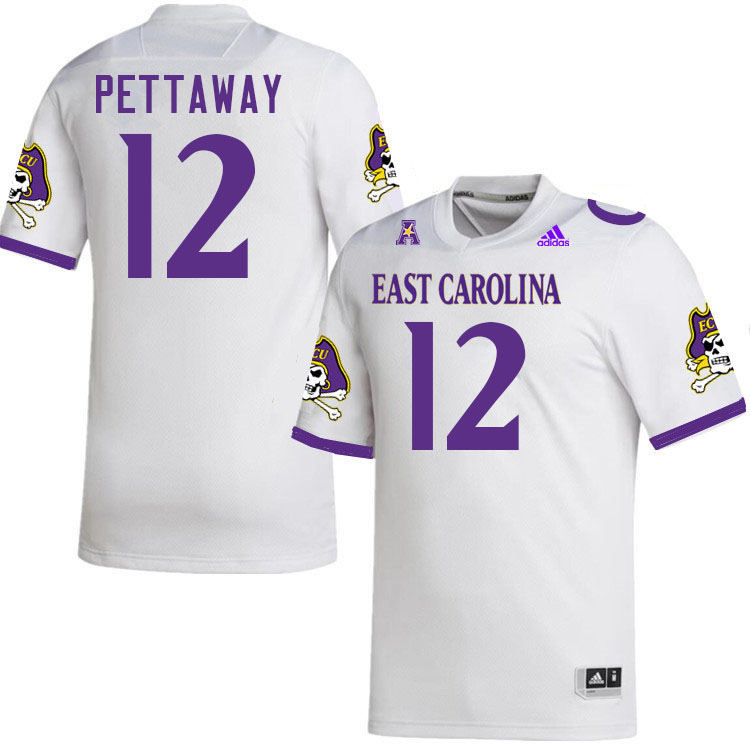 #12 Jaquaize Pettaway East Carolina Pirates College Football Jersey Stitched-White #12 Jaquaize Pettaway East Carolina Pirates College Football Jersey Stitched-White